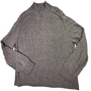 Banana Republic Sweater Men XL Brown Silk Cashmere Half Zip Pullover Vintage